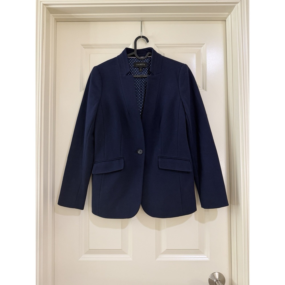 talbots women blue blazer size S